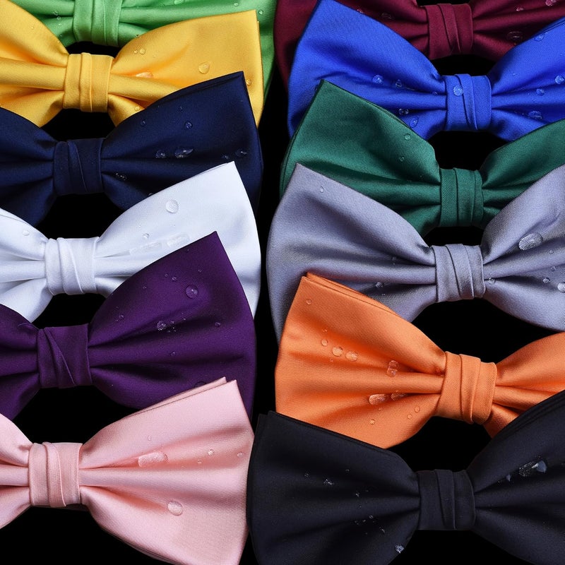 Branduce Mens Solid Color Adjustable Pre-tied Bow Tie for Men Party Wedding - Image 4